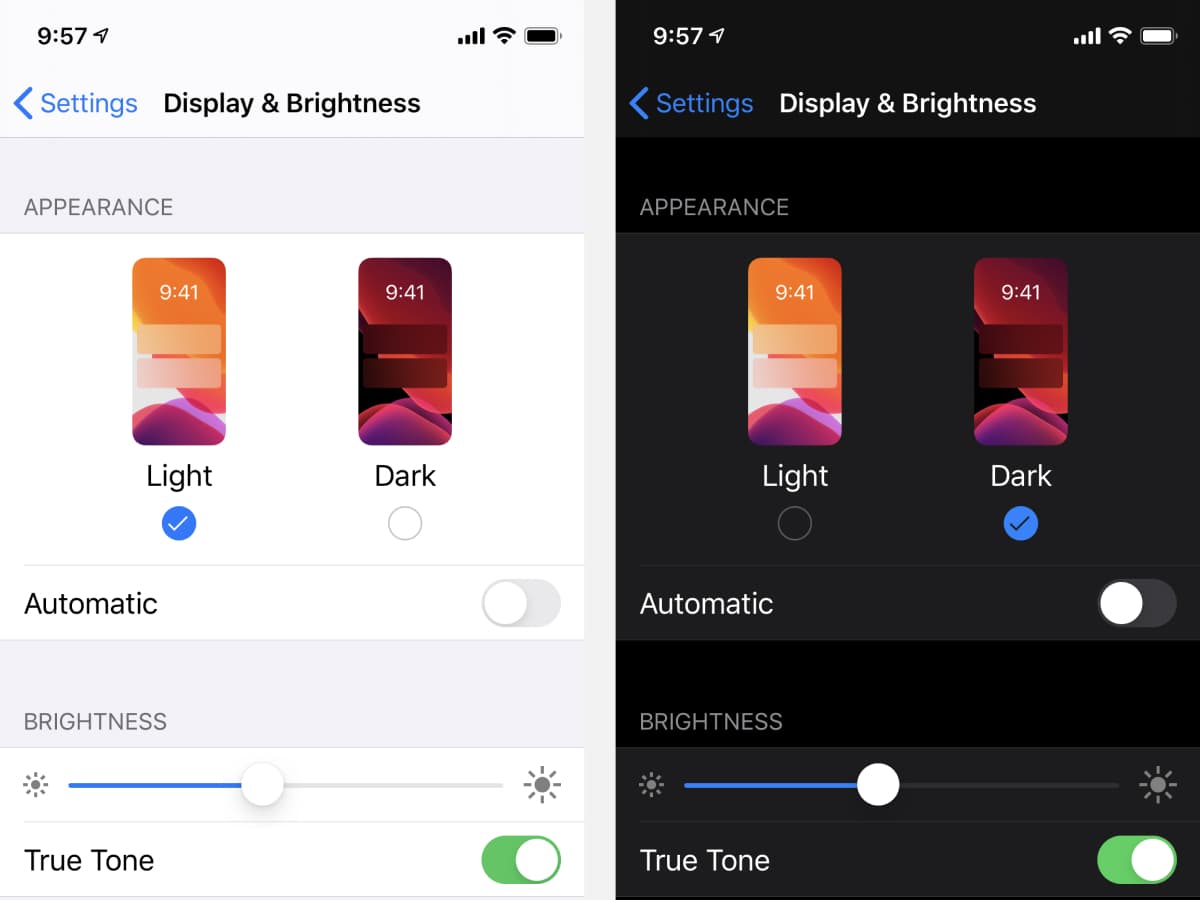 ios13 introduce la scelta tra light mode e dark mode